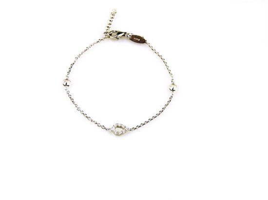 model Goute armband zilver met zirkonia druppel - 21 cm