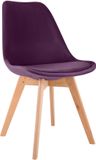 CLP Linares Eetkamerstoel - Houten Poten Fluweel/purper