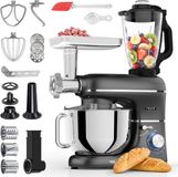 Fentic Robot de cuisine - 2000W - Robot culinaire - Robot multifonction - Bol mélangeur 6,2L - Incluant accessoire hachoir à viande, accessoire blender et accessoires supplémentaires - Noir