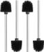 Ensemble de 4 brosses de toilette élégantes avec manche en acier inoxydable