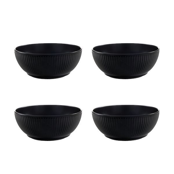 Bodum Douro Eetschalen - Zwart - Rond - Porselein - 4 stuks