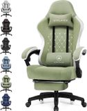GTPLAYER - Gamingstoel Ergonomisch - Met Veerzitkussen en Voetensteun - Groen