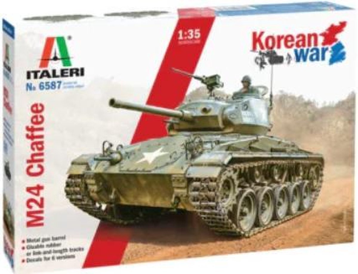 Italeri 6587 M-24 Chaffe Korean War, schaal 1:35, kunststofmodel, modelbouw, militaire voertuigen