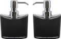 MSV Zeeppompje/dispenser Aveiro - 2x - PS kunststof - zwart/zilver - 11 x 14 cm - 260 ml