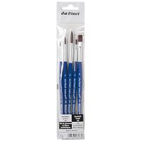 Da Vinci Penseelset met 5 Forte Basic rond en plat, blauw