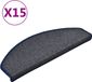 vidaXL Trapmatten 15 st 65 x 24 x 4 cm donkergrijs en blauw