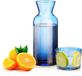 Unyqoos® Stijlvolle blauwe karaf en glas set voor bed of nachtkastje