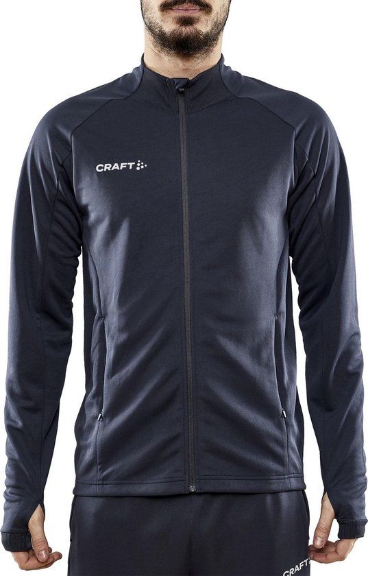 Craft Evolve Full Zip Sportvest - Mannen - donkergrijs - Maat M