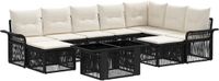 vidaXL Tuinbank Set 10 st Zwart en Crème Wit polyrattan