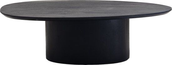 Giga Meubel Salontafel Nara - Organisch - Zwart - Mangohout - 110cm