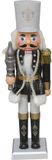 Gerimport Notenkraker decoratie figuur/beeld - 38 cm - zwart