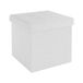 Intirilife Pouf pliant 30x30x30 cm en BLANC NEIGE