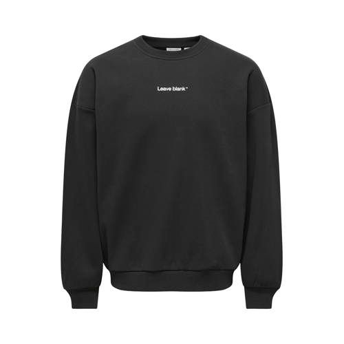 ONLY & SONS oversized sweater met print - zwart