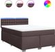 vidaXL Boxspring met matras stof donkerbruin 160x200 cm