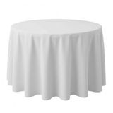 Surmente Tafelkleed 228 cm rond polyester tafelkleed voor bruiloften, banketten of restaurants (wit)