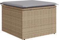 vidaXL Tuinbank - Set - 7-st - Beige en Lichtgrijs - Polyrattan