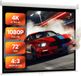 VEVOR Handmatig projectiescherm, 72 inch 4:3 4K 1080 HD, intrekbaar projectiescherm, aan de muur bevestigde filmprojectie met trekkoord, draagbaar oprolbaar scherm voor thuisbioscoop