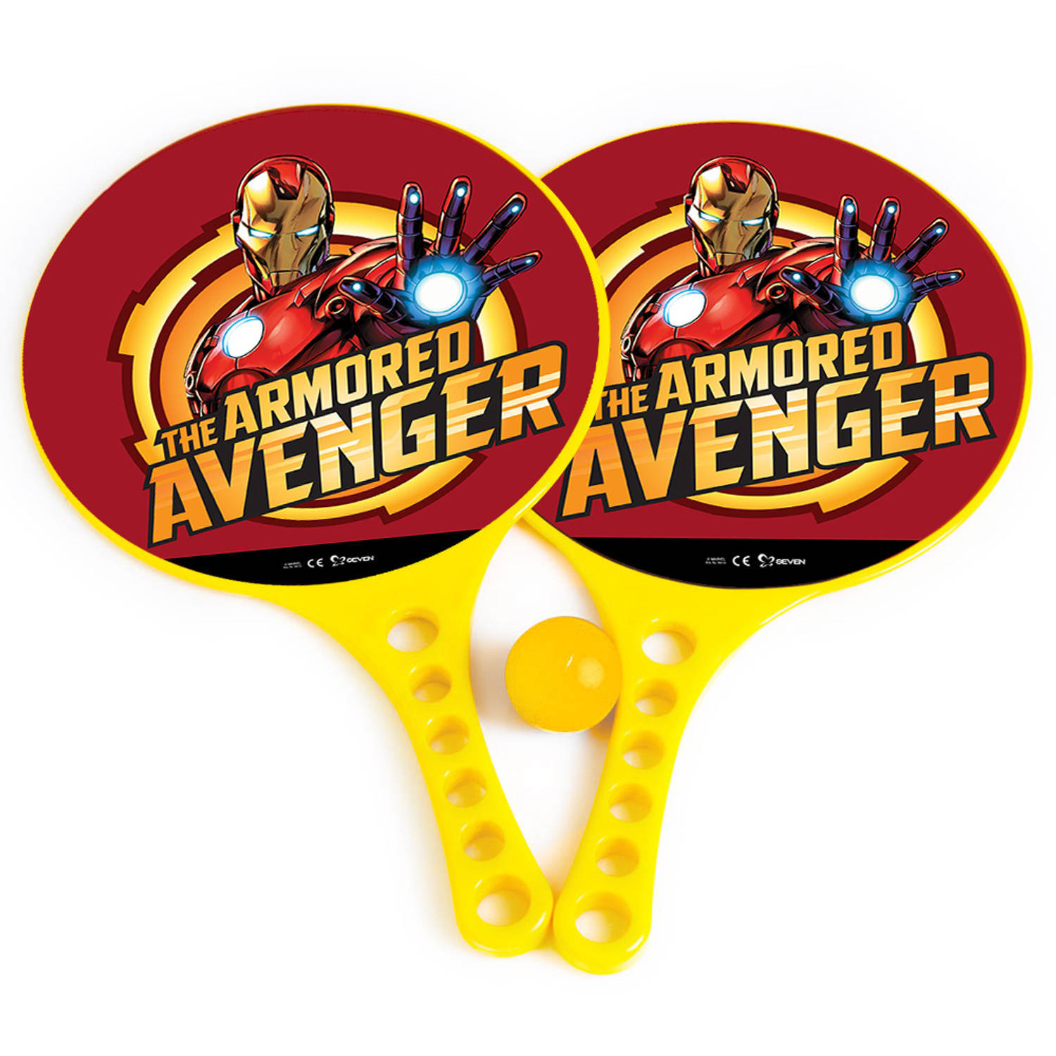 Marvel Beachbalset Avengers Jongens 36,5 Cm Geel 3-delig 2 Rackets