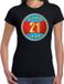 Bellatio Decorations Shoppartners Bv 21e verjaardag cadeau t-shirt hoera 21 jaar zwart voor dames - verjaardagscadeau shirt XS