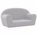 vidaXL Banc enfant - 2 places - souple - peluche - gris clair