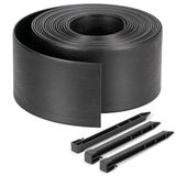 Velway Flexibele gazonrand, kunststof, 10 m x 13 cm, zwart