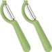 Économe - Set de 2 - Acier inoxydable - Manche en acier inoxydable - Antidérapant - Vert