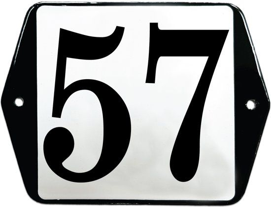 EmailleDesign® Emaille huisnummer model oor - 57