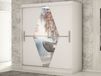 Armoire BOLIVAR 2 portes coulissantes 200 cm blanc