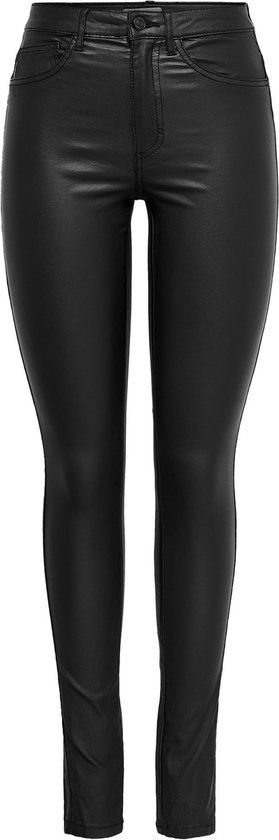 ONLY ONLROYAL LIFE HW SK ROCK COATED PIM NOOS Dames Broek - Zwart - Maat M/30