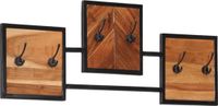 vidaXL Wandkapstok massief acaciahout en ijzer 90x1x35 cm