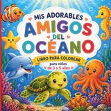 Mis Adorables Amigos del Océano: Libro para Colorear de Animales Marinos para Niños de 3 a 5 Años