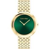 Calvin Klein CK25100066 Dames Horloge Staal Goudkleurig Groen 34mm