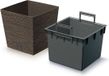Prosperplast Plantenpot/bloempot - buiten - kunststof - donkerbruin - Eco wood look - D29 x H29 cm