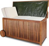 Casaria Opbergbox - Acacia Wielen Handgreep 124x52x58cm 350l - Bruin