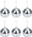 Articasa Disco kerstballen - 6x st - zilver - D6 cm - kunststof