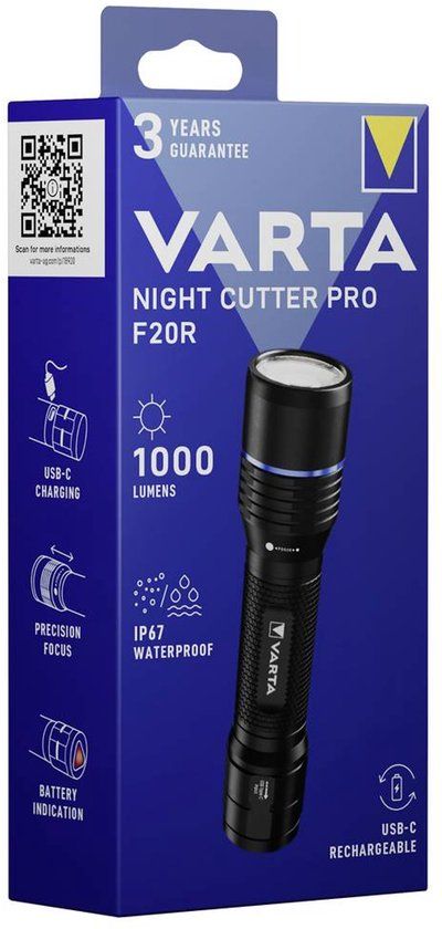 Varta Night Cutter Pro F20R Zaklamp 1000 lm