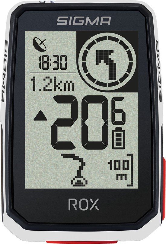 Sigma ROX 2.0 GPS Fietscomputer - Wit - Incl. Stuurhouder