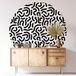 Sticker mural rond - Motif graphique - Diamètre 80 cm - Adhésif mat