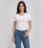 T-shirt Logo Pailletten Dégradé Blanc XS