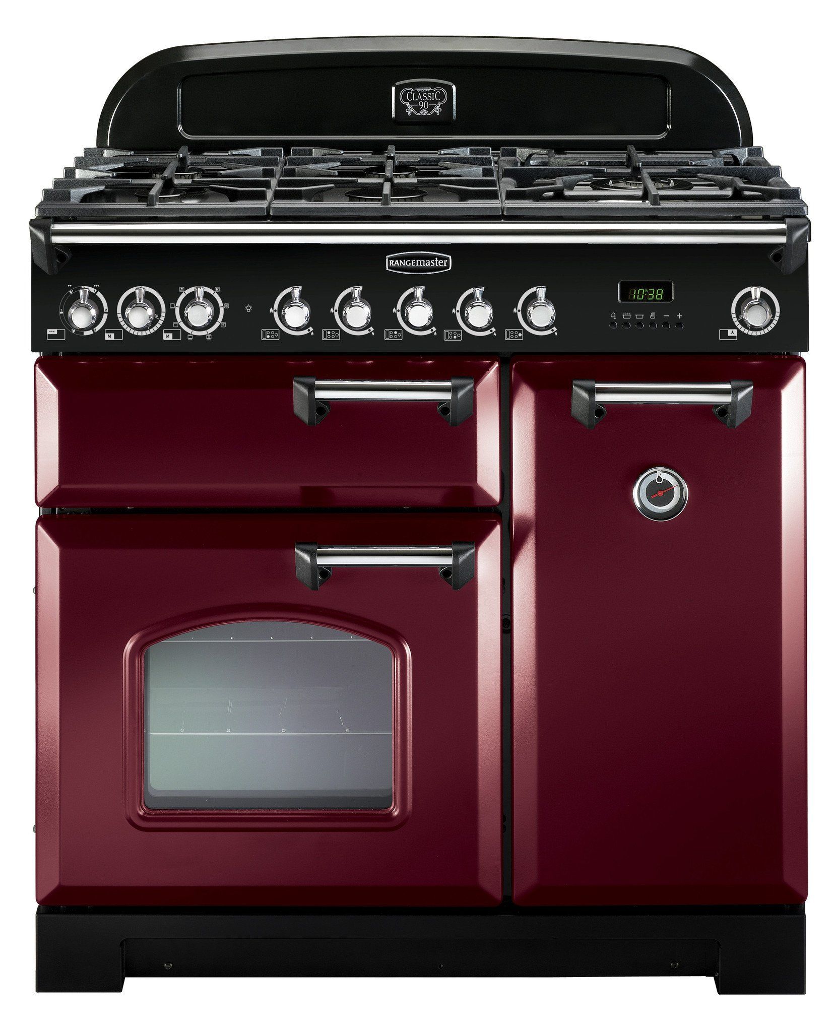 Falcon Classic Deluxe 90 - Fornuis - Gas - 90 cm - Rood/Chroom