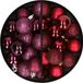 Kaemingk B.V. Boules de Noël 34x pc - 3 cm - aubergine violet et rouge foncé - plastique