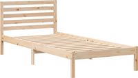 vidaXL Bedframe met hoofdeinde, bruin, 90 x 210 cm, massief grenenhout