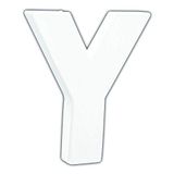 Décopatch AC754Cpack - Un Lot de 5 supports en papier blanc mâché 1,5x10,5x12 cm, Petite lettre Y