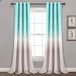 Lush Decor Aqua en grijs Umbre Fiesta gordijnen kamer verduistering venster paneel set voor wonen, eten, slaapkamer (paar), 95" lang x 52" breed