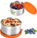 Sans marque Mini bols à vinaigrette en acier inoxydable - Anti-fuite - Avec couvercle - Set de 2 - 110ml et 220ml