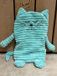 Inwolino peluche chauffant chat 27 cm turquoise/vert