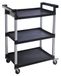 Merkloos Bolderkar trolley utiliteitstrolley - Kunststof - 3 planken - 102 kg - Zwart