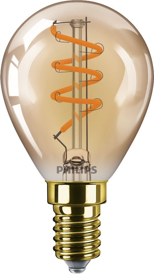 Philips LED E14 Kogel P45 Filament Lamp - 3W (25W) - Amber - Dimmable