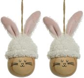 Decoris Paasei - 2x - 12 cm - Kunststof - Wit
