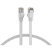 Icecat Patchkabel RJ45 Flachpatchkabel Cat.6A U/FTP PVC, weiß 5m - 1 VPE = 10 Stück